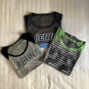 Lot 3 Baseball Style Tees 3/4 Length Sleeves